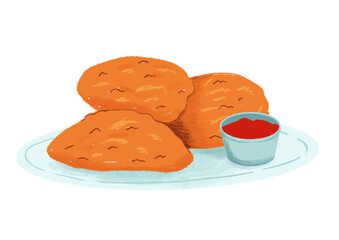 Nuggets de pollo con salsa