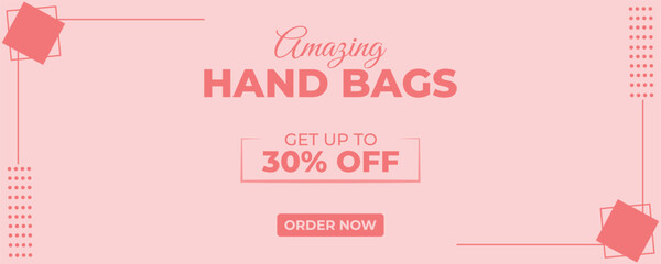 Hand bag banner design illustration template