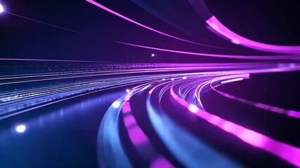 The purple metallic abstract background displays a mesmerizing blend of smooth curves and sharp angles, with high-tech materials reflecting dynamic light for an ultra-modern effect