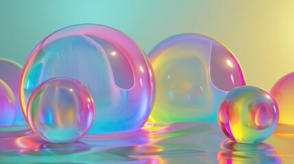 holographic colorful glass plastic shapes