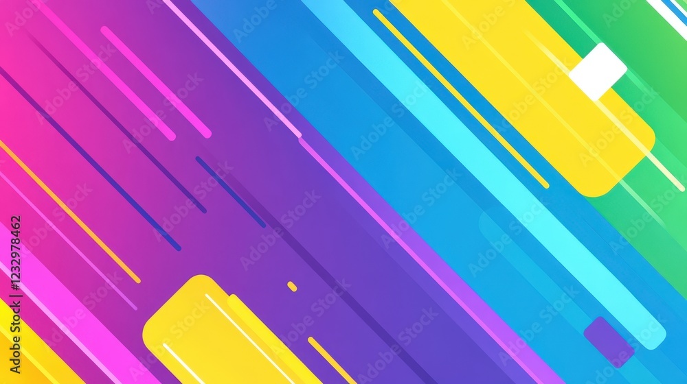 Poster abstract colorful diagonal lines and shapes design