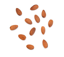 Almonds isolated on white background