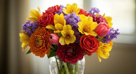 Obraz premium Beautiful bouquet of flowers in a vase