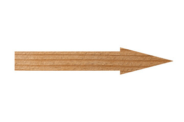 Arrow with wooden texture isolated on white