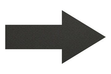 Fototapeta premium Arrow with texture of dark grey paper isolated on white
