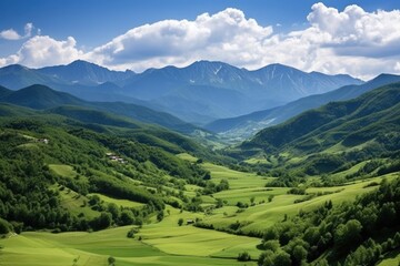 Fototapeta premium Explore the Beauty of Alpine Italy: Serene Landscape of Castiglione di Garfagnana Mountains (AR: 3:2)