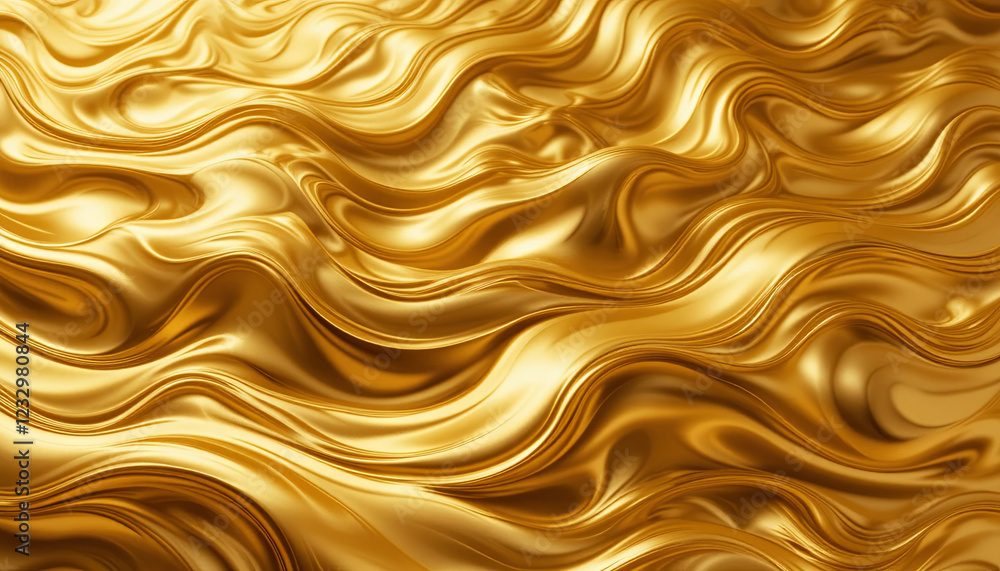 Poster soft undulating waves of gold create a mesmerizing effect with smooth textures and reflections. the 