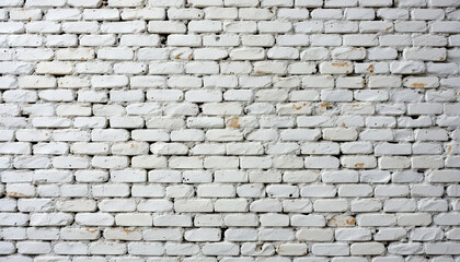Obraz premium A white brick wall showcases unique textures and slight imperfections, illuminated by soft natural light, creating a clean and inviting atmosphere