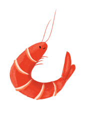 Camarón ilustrado con estilo de caricatura