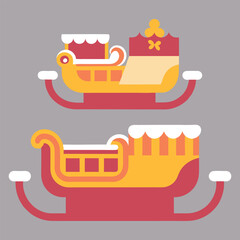 Design of sled models, winter mood, retro colors