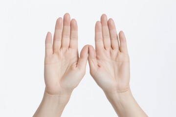 Fresh and Modern Female Hands Clapping Together on White Background - Portrait of a Human Joyfully Celebrating