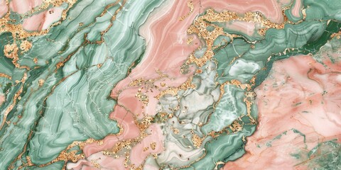 Fototapeta premium marble texture background pink gold silver green