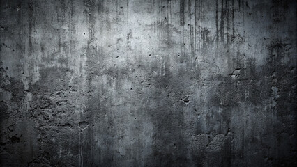 Obraz premium A weathered concrete wall is visibly marked with various stains and cracks, showcasing its rough texture in an urban setting. The surface lacks color variance and appears aged