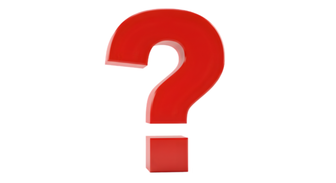 red question mark png, ? isolated on transparent background