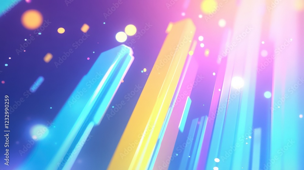 Poster abstract colorful glowing lines and particles background