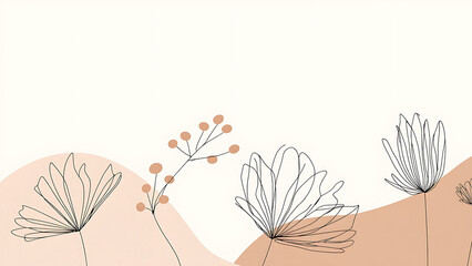 Botanical Line Art Design or Minimalist Floral Art
