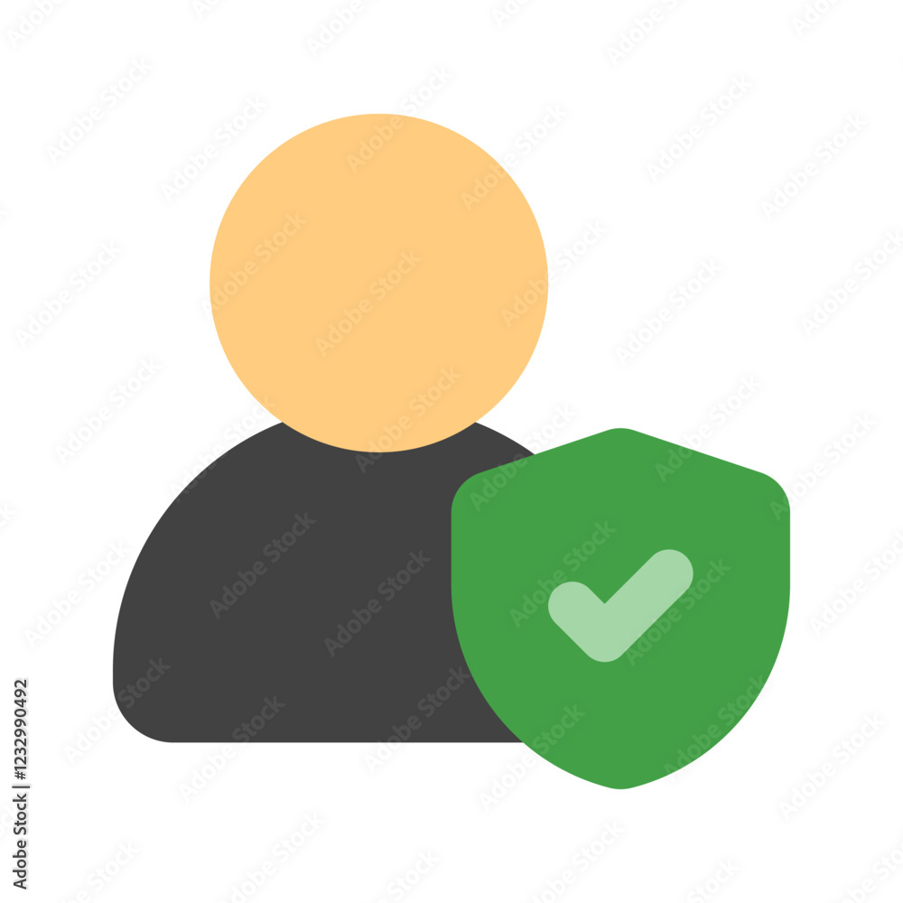 Poster user protection flat icon