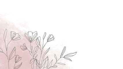 Floral Line Art Design or Botanical Illustration