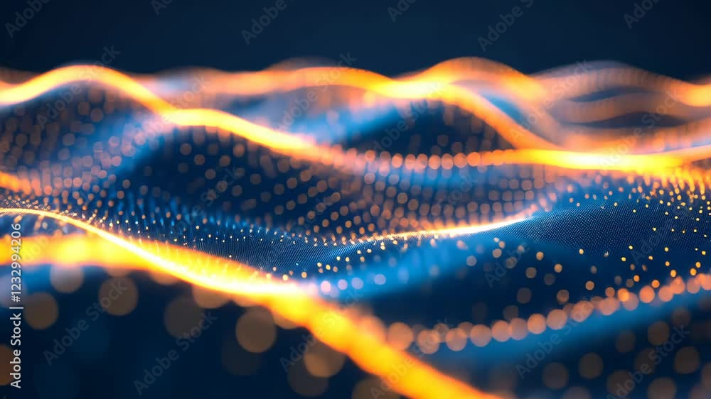 Aufkleber digital waves illuminated by vibrant lights create a mesmerizing abstract pattern