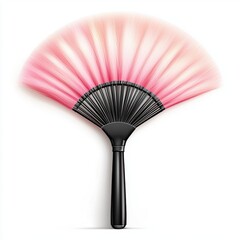 Fan highlighter brush with a soft feathery tip, isolated on a clean white background