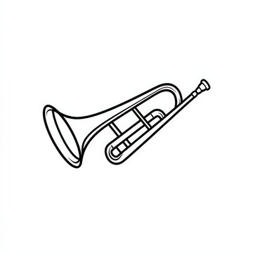 black and white trombone musical instrument clip art preview