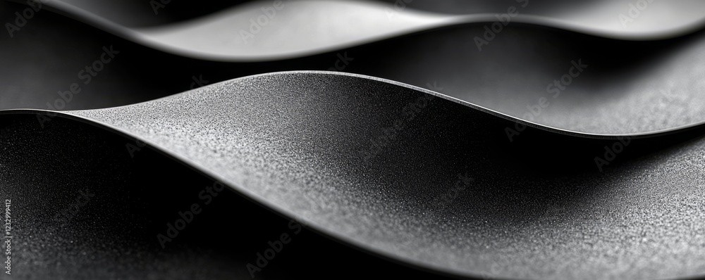 Poster the web banner showcases a dark background with undulating horizontal black bands and a gray glint