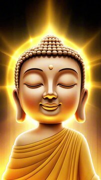Parinirvana day. Radiant meditative enlightenment: buddha's serene glow in peaceful meditation