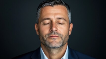 Fototapeta premium calm businessman with eyes closed