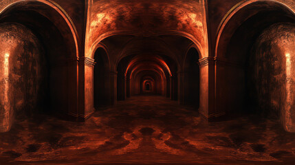 Obraz premium dark abstract architecture hall 3d render illustration background