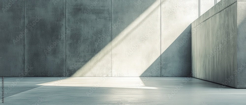 Poster empty concrete room with sunlight, perfect for architecture visualization and 3d rendering