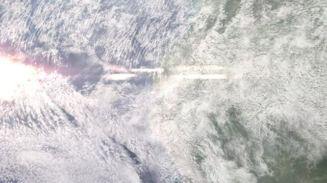 Zooming in on Duran, Suriname frome space - Perfect for Travel Intros and Backgrounds. Realistic 3D Animation.