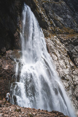 water falling from a cliff