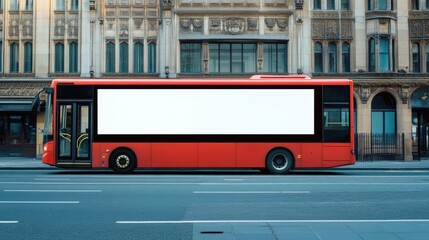 Fototapeta premium Blank Side Panel Billboard Mockup for Bus Advertising Display with Eye-Catching Poster Concepts