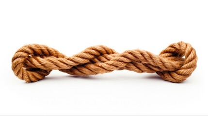 Obraz premium Marine Safety: A Close-Up View of Rope and Knots on a Ship Isolated on a White Background
