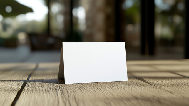 stand up mock up blank empty card with plastic stand with space for your content 3d illustration render