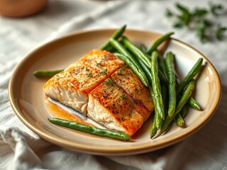 Roasted Salmon & Green Beans Easter Brunch - Vibrant Dish Photography