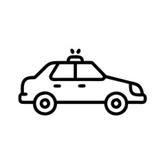 Police Car Icon for Law Enforcement and Security Themes