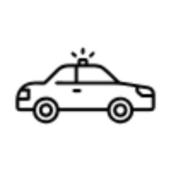 Police Car Icon for Law Enforcement and Security Themes