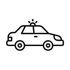 Police Car Icon for Law Enforcement and Security Themes