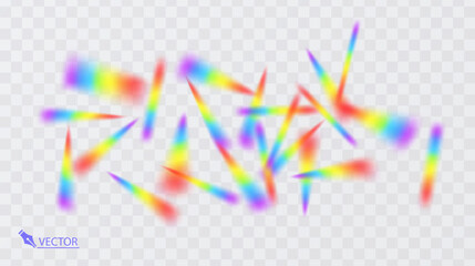 Colorful rainbow on transparent background Vivid vector colorful rainbow