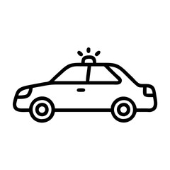 Police Car Icon for Law Enforcement and Security Themes