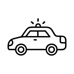 Police Car Icon for Law Enforcement and Security Themes