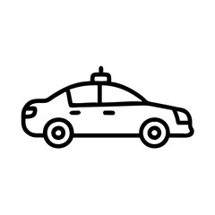 Police Car Icon for Law Enforcement and Security Themes