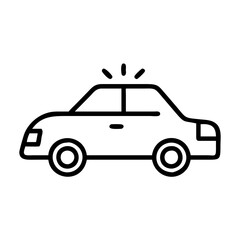 Police Car Icon for Law Enforcement and Security Themes