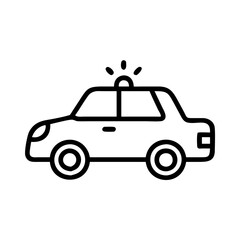Police Car Icon for Law Enforcement and Security Themes