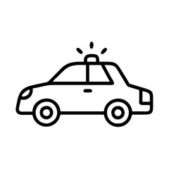 Police Car Icon for Law Enforcement and Security Themes