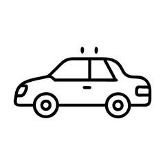 Police Car Icon for Law Enforcement and Security Themes