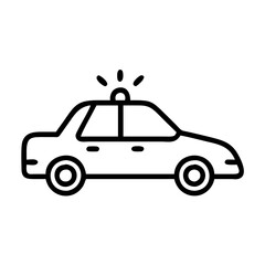 Police Car Icon for Law Enforcement and Security Themes