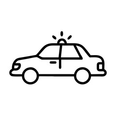 Police Car Icon for Law Enforcement and Security Themes