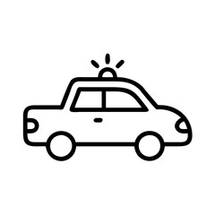 Police Car Icon for Law Enforcement and Security Themes